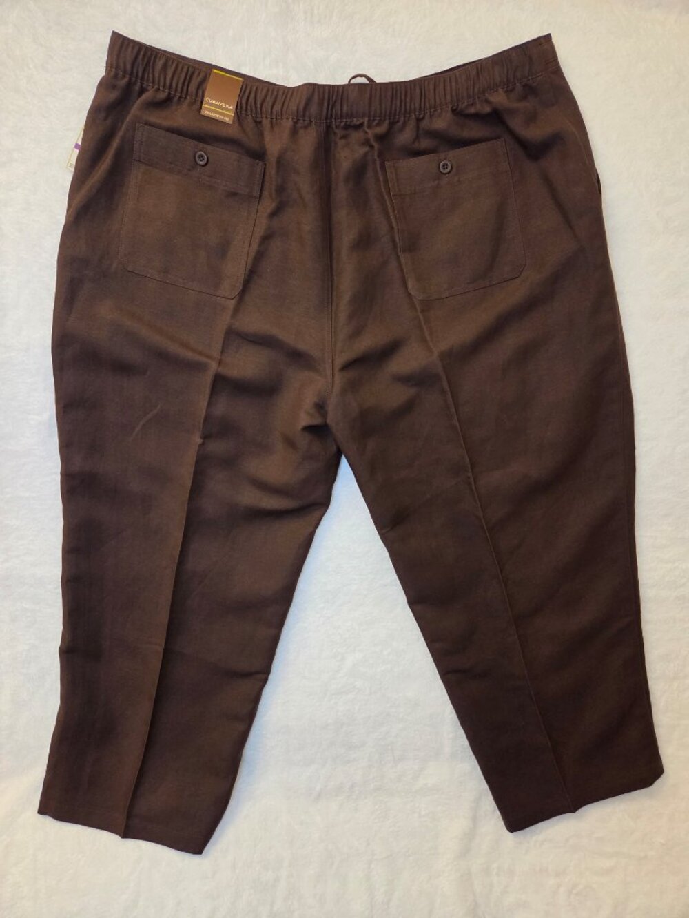 NWT Cubavera Men’s Chocolate Brown Linen Blend Drawstring Pants - XXL (44-46) - Picture 6 of 14
